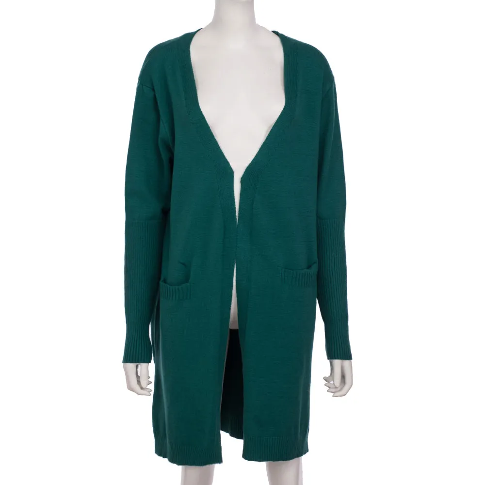 Autumn and Winter New Long Pocket Loose Cardigan 3 Color Knitted Sweater Female