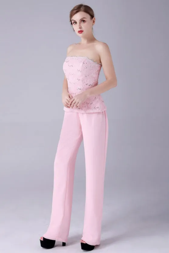 Strapless Lace sleeveless Backless mother's suit