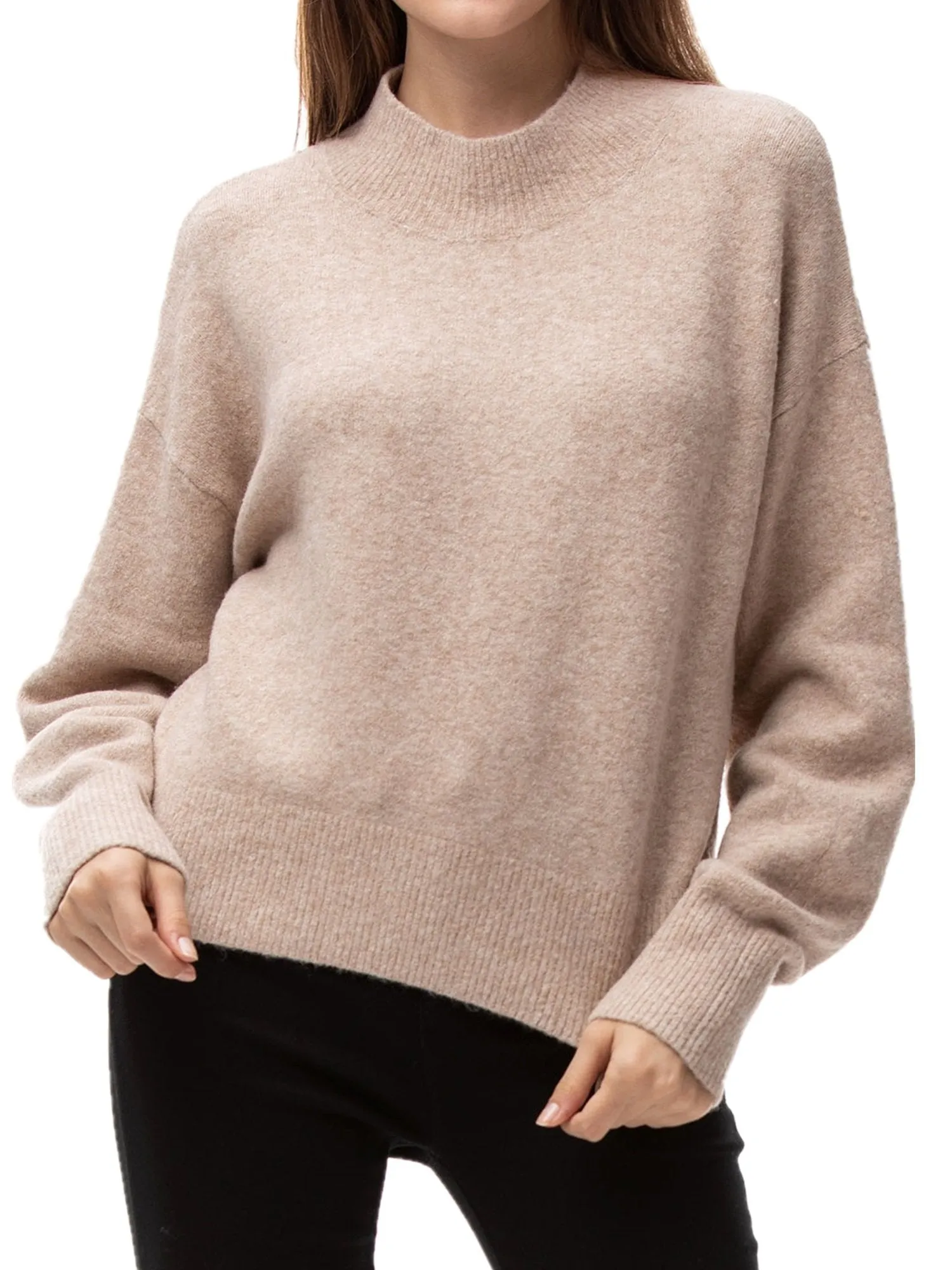 Woolicity Mock Neck Oversized Loose Sweater